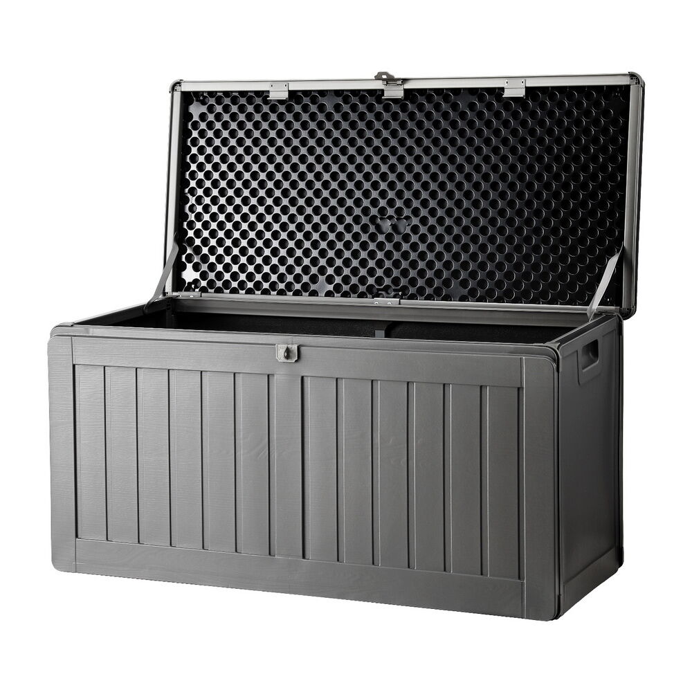 Outdoor Storage Box 190L Container Lockable Garden Bench Tool Shed Black Price