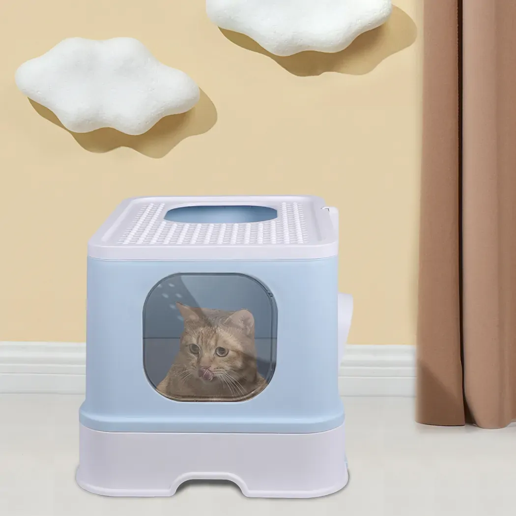 Cat Litter Box Fully Enclosed Kitty Blue Price