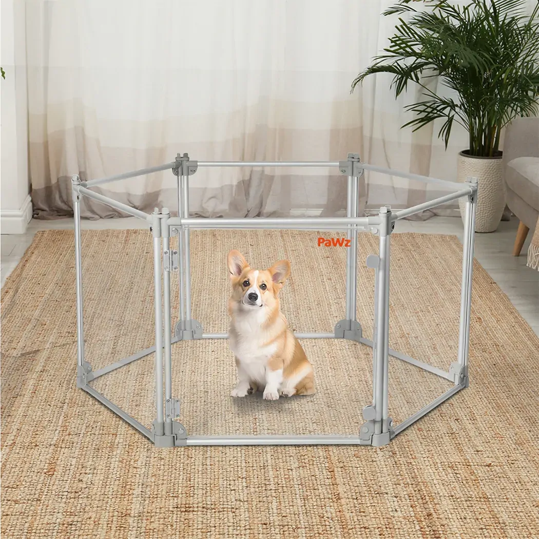 Pet Playpen Transparent Acrylic Clear Folding Dog Fence Kennel 6 Panel Price