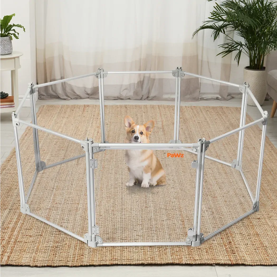 Pet Playpen Transparent Acrylic Clear Folding Dog Fence Kennel 8 Panel Price