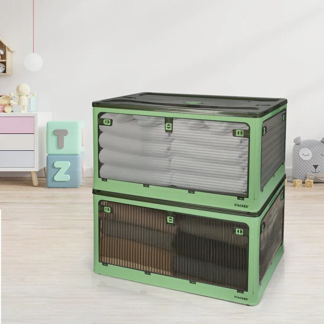 Storage Box Plastic Stackable Container L Green Large Price