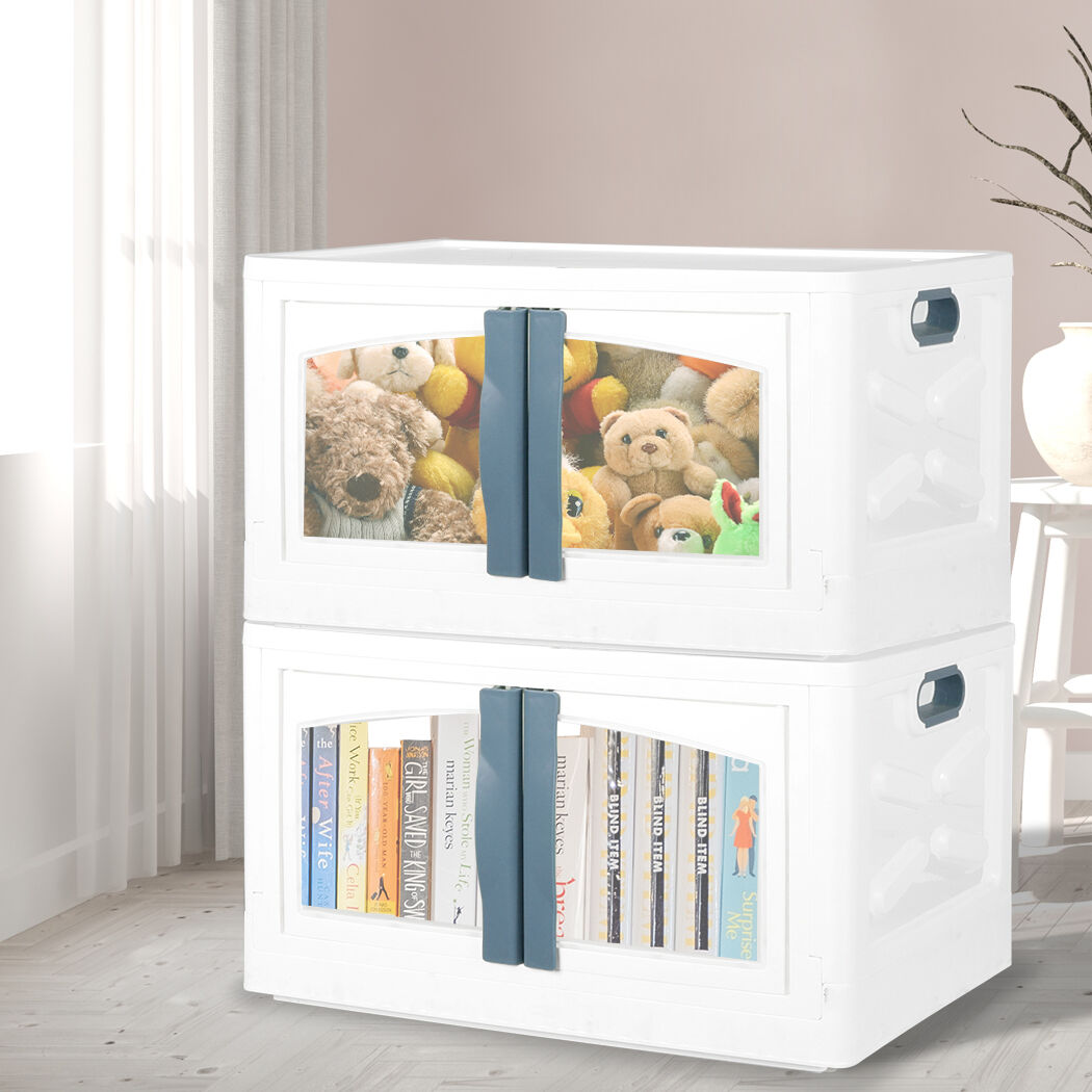 Storage Containers Lid Stackable 85L Blue Price