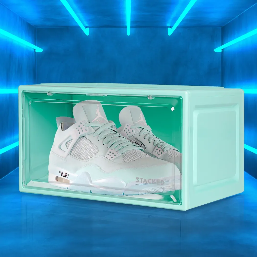 Sneaker Display Case Stackable Cyan Price