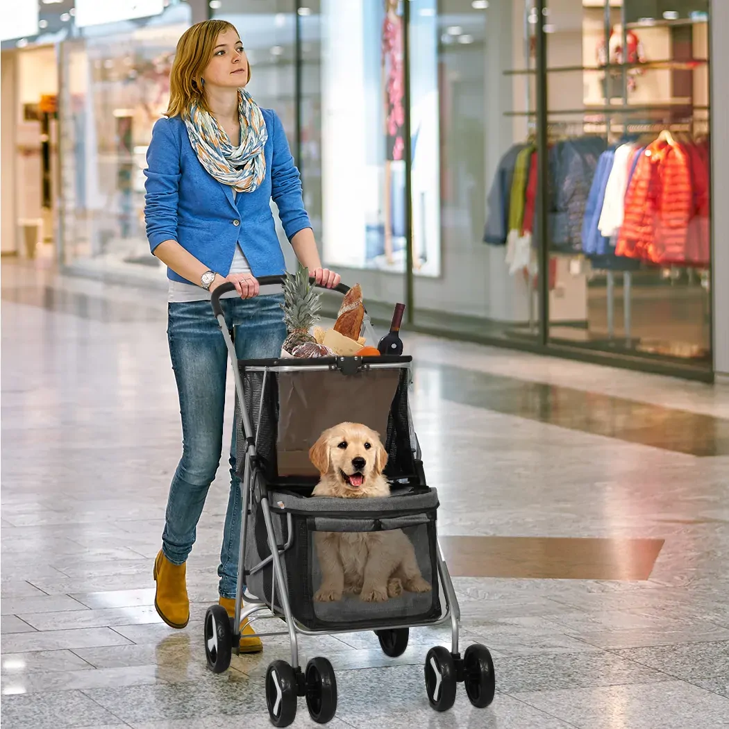 Pet Stroller 2-Tier Dog Cat Carrier Foldable Price