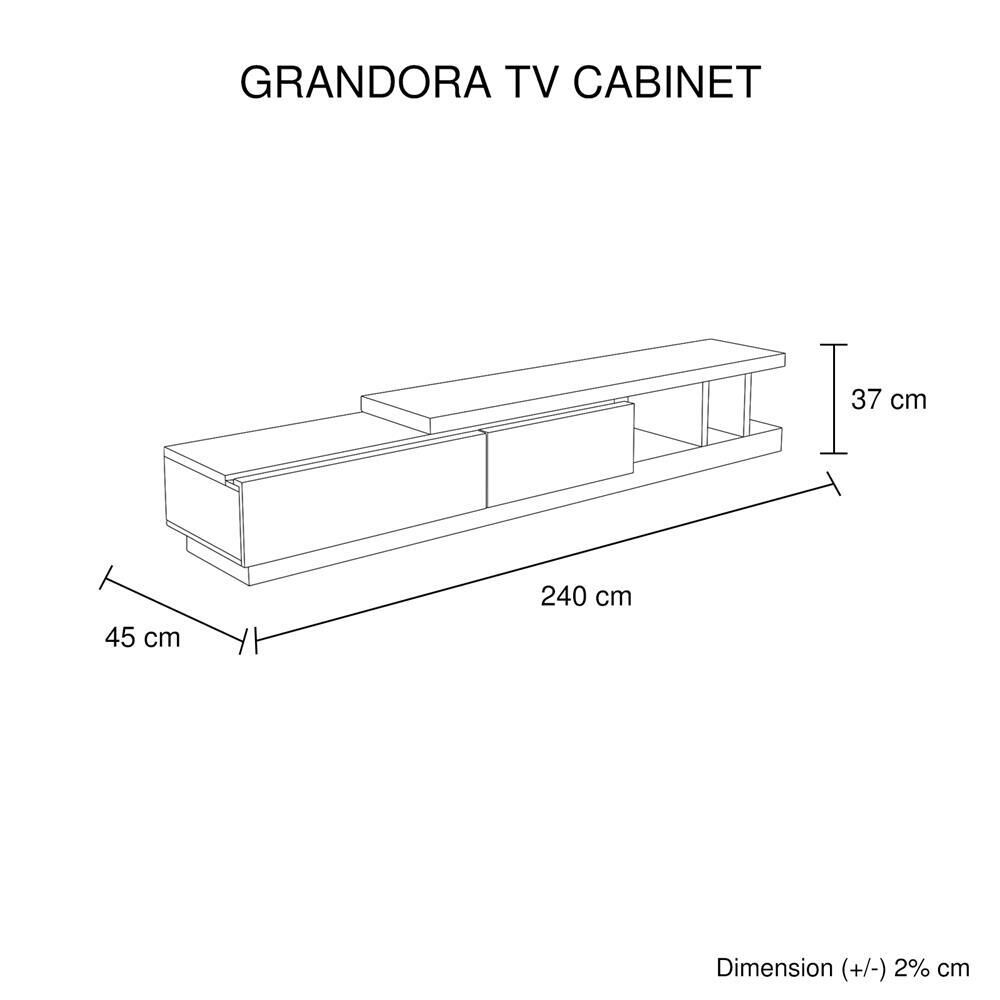 Grandora TV Cabinet Black & White Glossy Colour Price