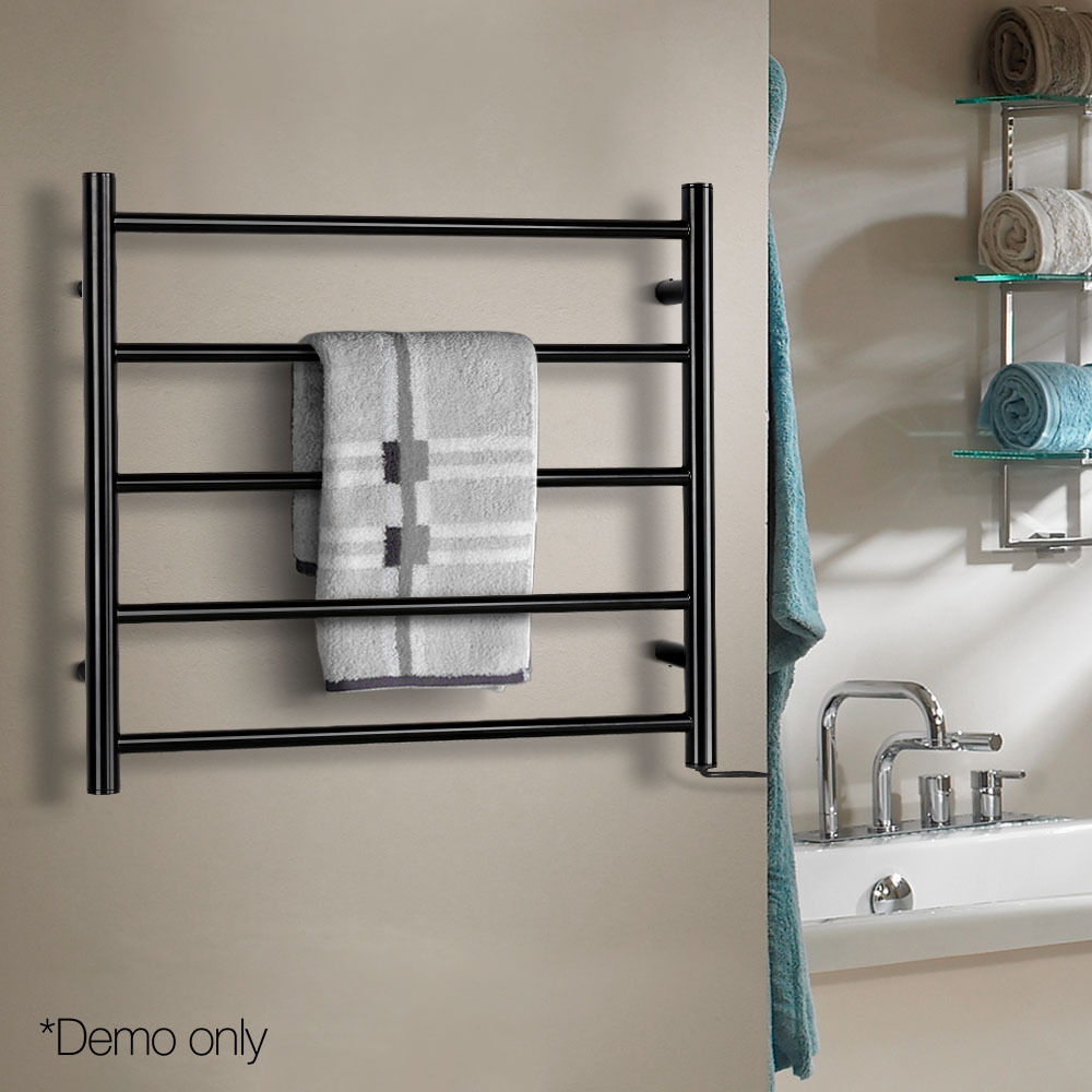 Devanti Electric Heated Towel Rail Rack 5 Bars Wall Mounted Clothes Dry Warmer Price