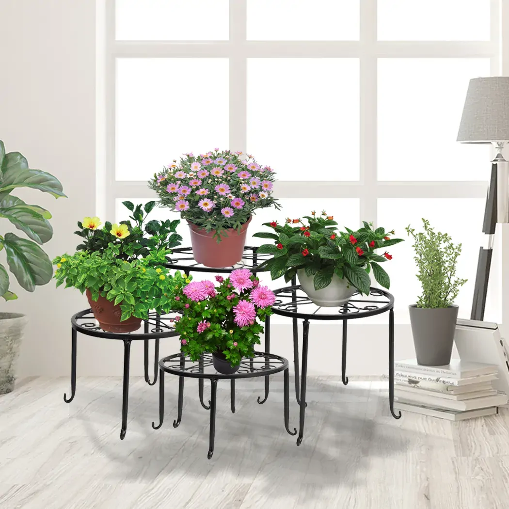 4 x Metal Plant Stand Outdoor Black Price