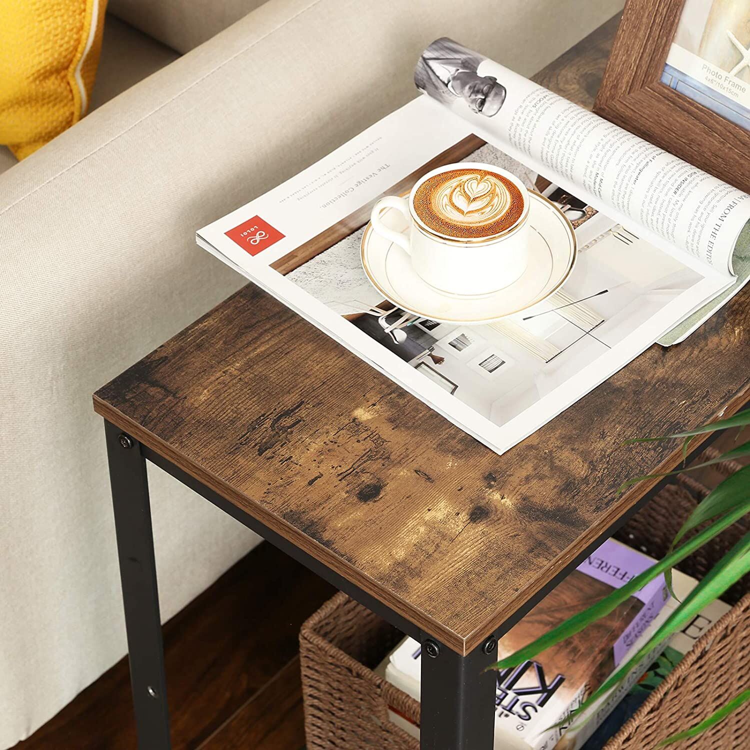Waitangi Industrial Side Table 2-Tier With Mesh and Metal Frame Rustic Brown Price