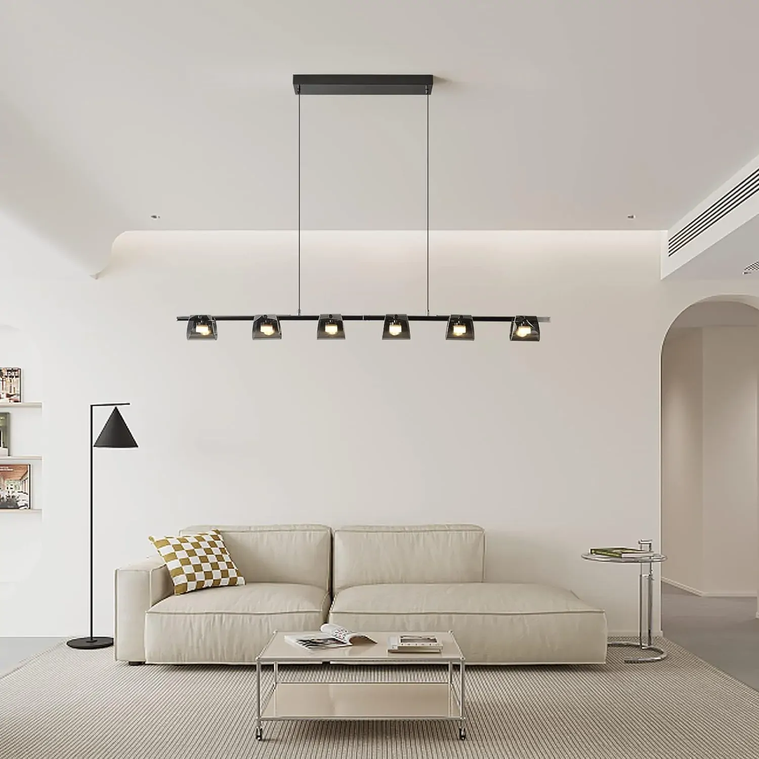 Modern LED Chandelier, 6 Lights, 48W Price
