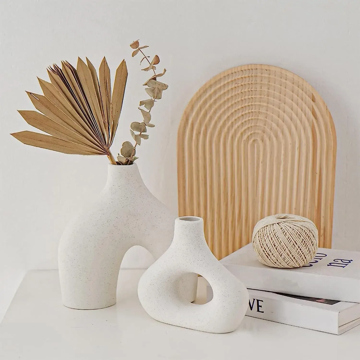 Ceramic Set of 2 Modern White Vases for Home D?cor Price