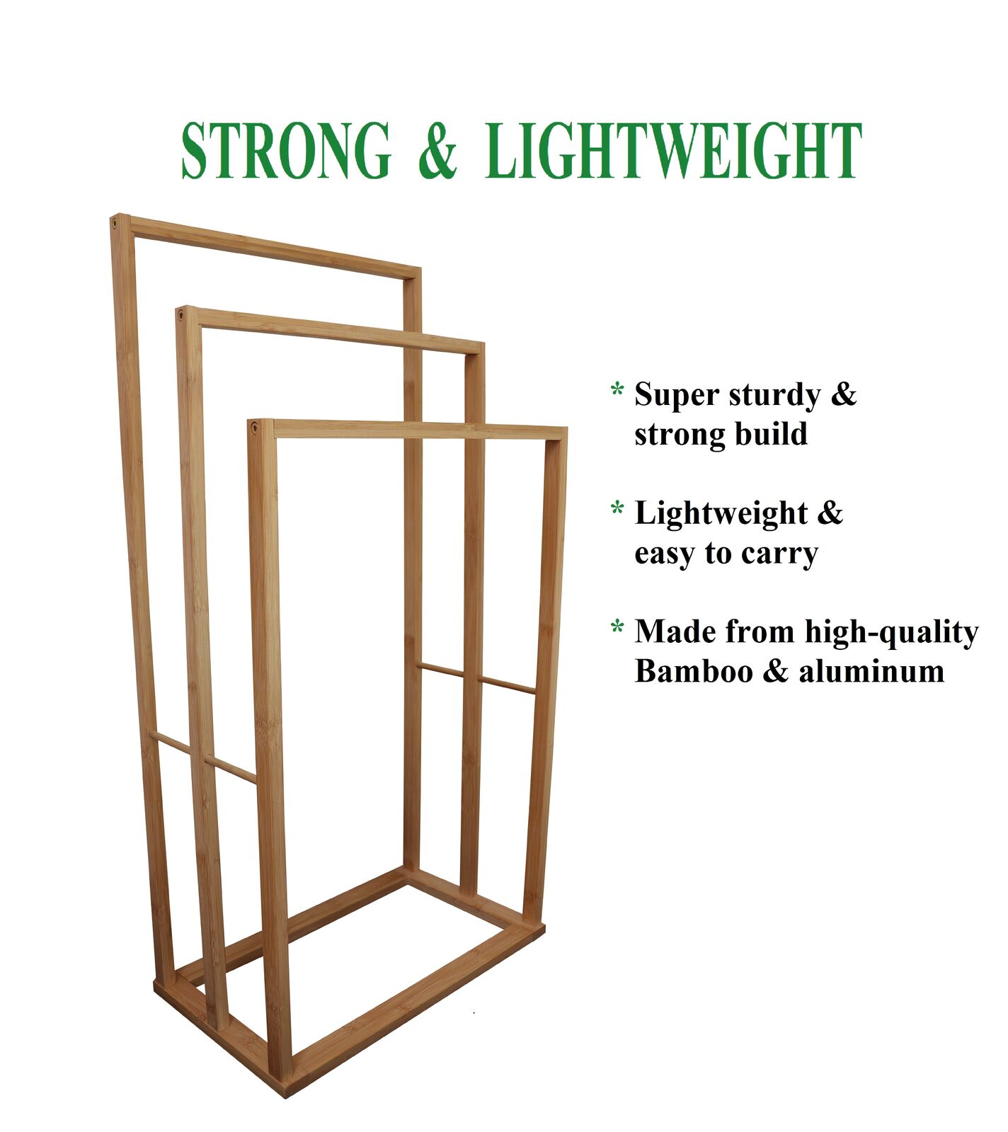 Bamboo Towel Bar Holder Rack 3-Tier Freestanding for Bathroom and Bedroom Price
