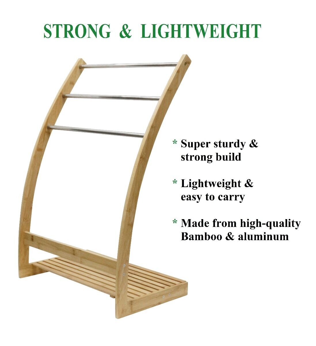 Bamboo Towel Bar Metal Holder Rack 3-Tier Freestanding and Bottom shelf for Bathroom Price