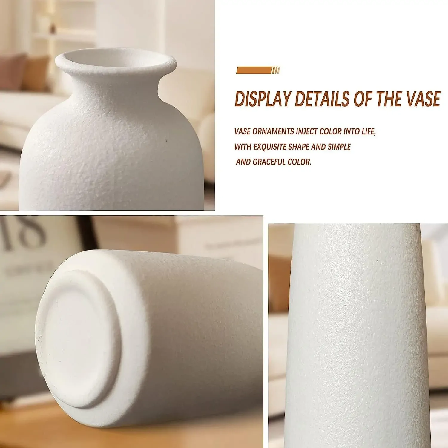 Ceramic Set of 3 Modern White Vases for Home D?cor Price