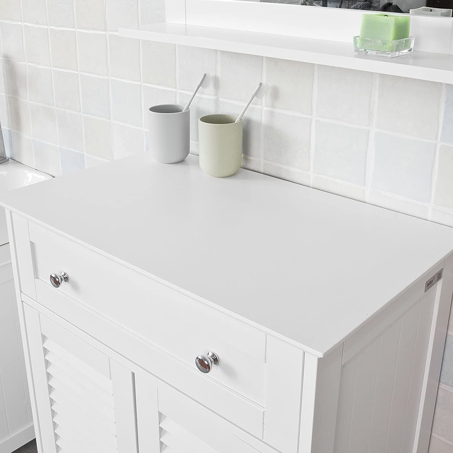 Freestanding Storage Cabinet with Doors/Drawer 60x87x35 cm Price