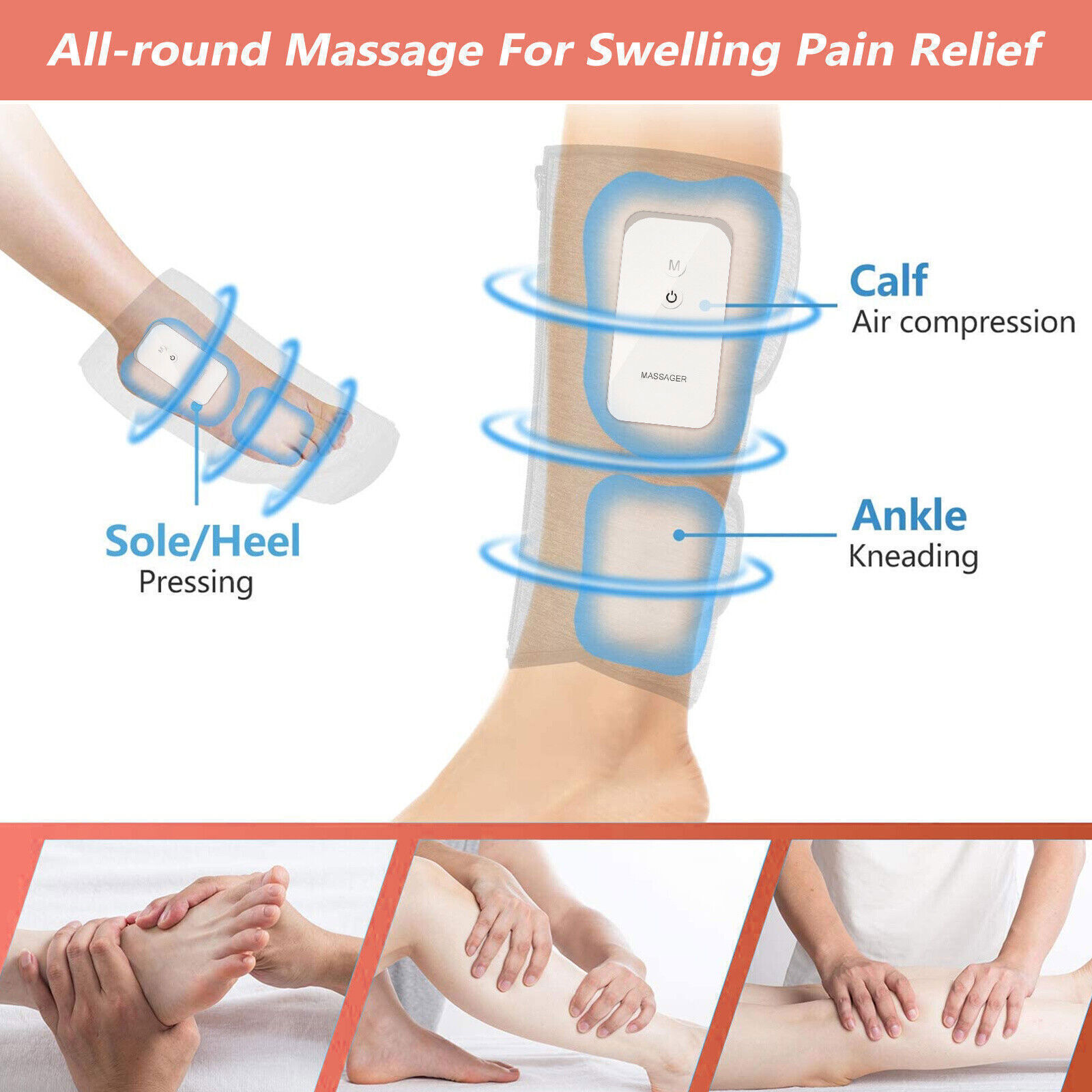 Leg Massager Heated Air Compression Foot Massage Calf Circulation Muscles Relax Price