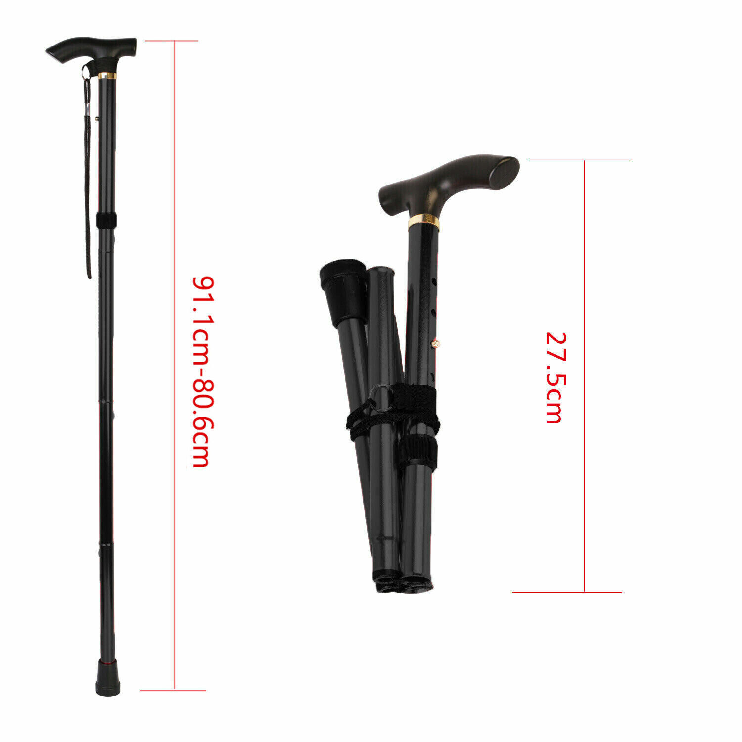 Adjustable Walking Stick Travel Retractable Hiking Folding Cane Metal Pole Price