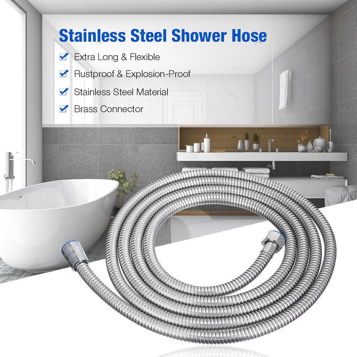 5 FT Handheld Shower Head Hose 1.5m Bathroom Stainless Steel Shower Water Tube Price