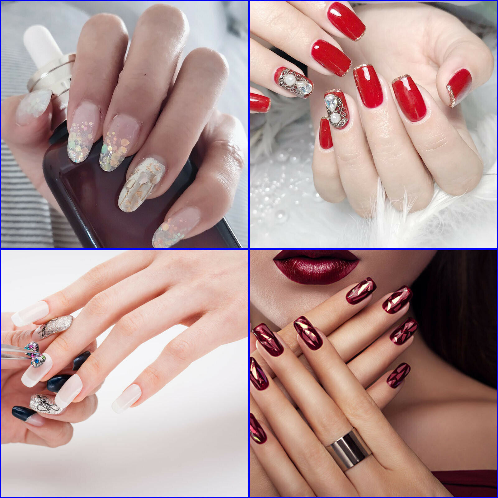 500Pcs Fake French Nail Tips White Clear Stiletto False Gel Pointy Art Acrylic Price