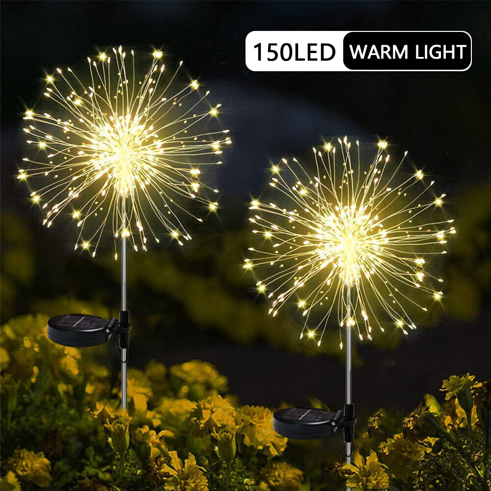 Warm White Fireworks 120 LED Fairy String Lights Starburst Solar Xmas Garden Night Lamp Hot NEW Price