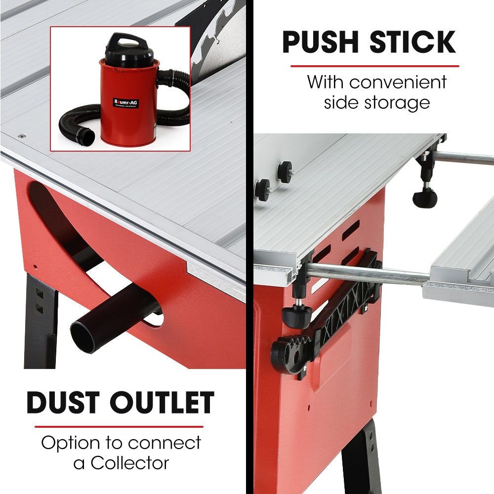 Baumr-AG 2000W 254mm Corded Table Saw with Stand, Extendable, Laser Guide Price