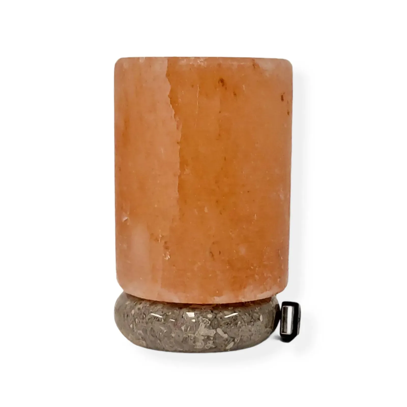 USB Himalayan Salt Lamp - Cylinder Carved Shape Pink Crystal Rock LED Light Price