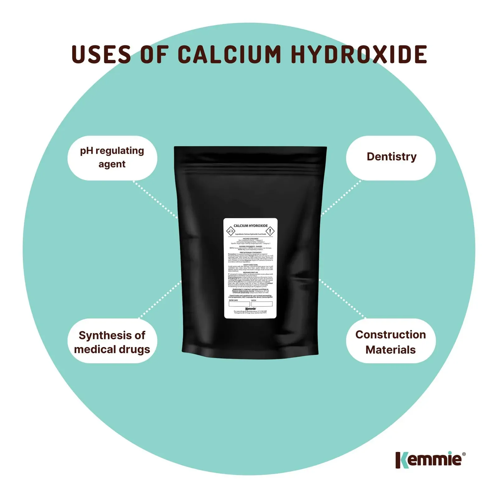 100g Food Grade Calcium Hydroxide Powder - FCC Hydrated Slaked Pickling Lime Price