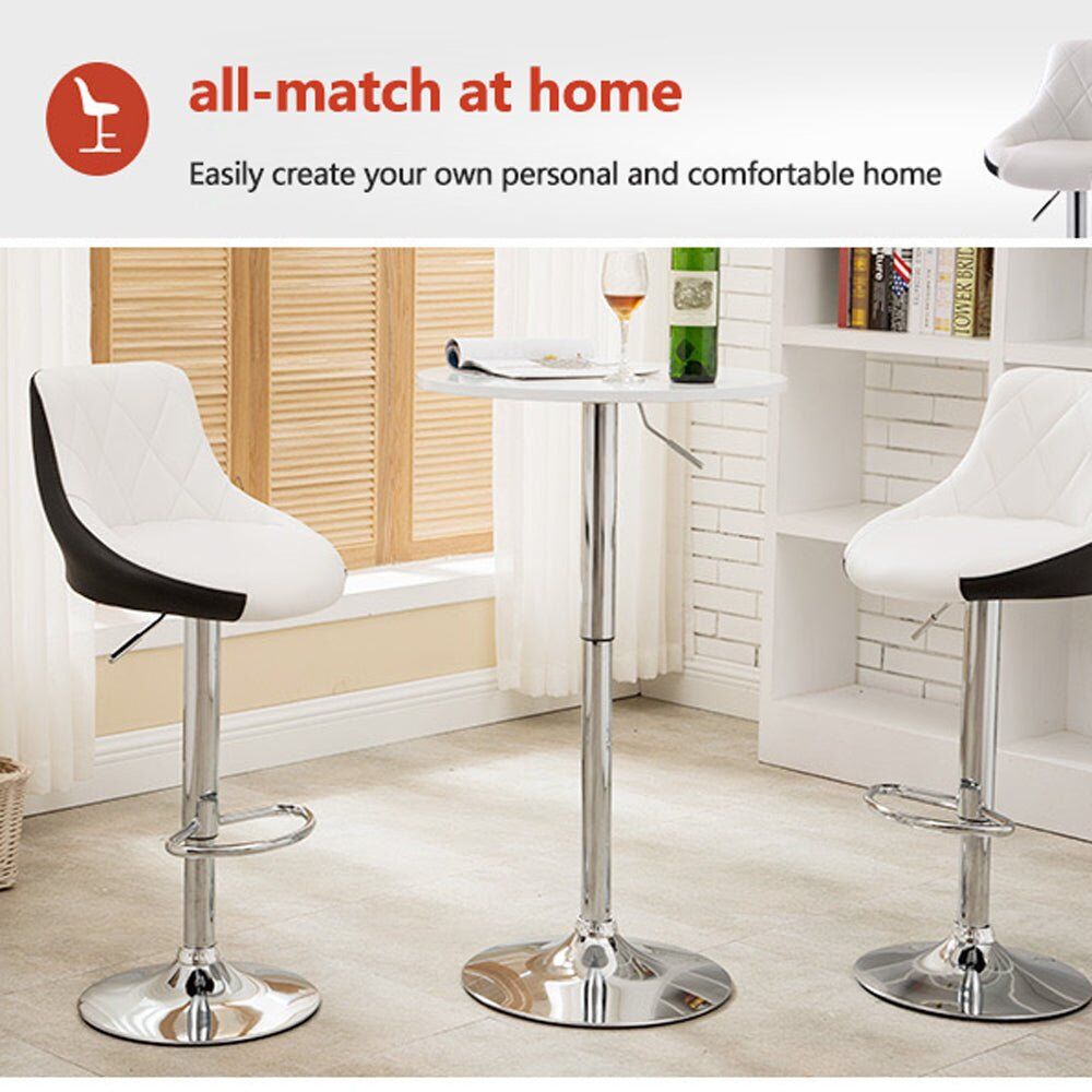 Bar Stools Kitchen Bar Stool Leather Barstools Swivel Gas Lift Counter Chairs x2 BS8403 Black Price
