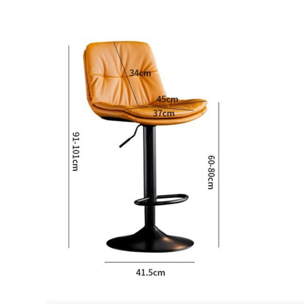 Bar Stools Kitchen Bar Stool Leather Barstools Swivel Gas Lift Counter Chairs x2 BS8406 Black Price