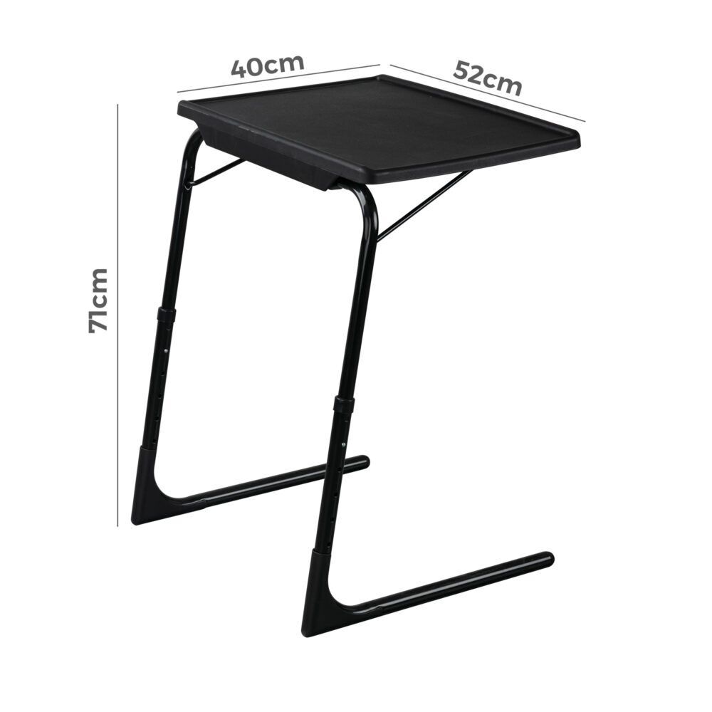 Foldable Table Adjustable Tray Laptop Desk with Removable Cup Holder-Black Price
