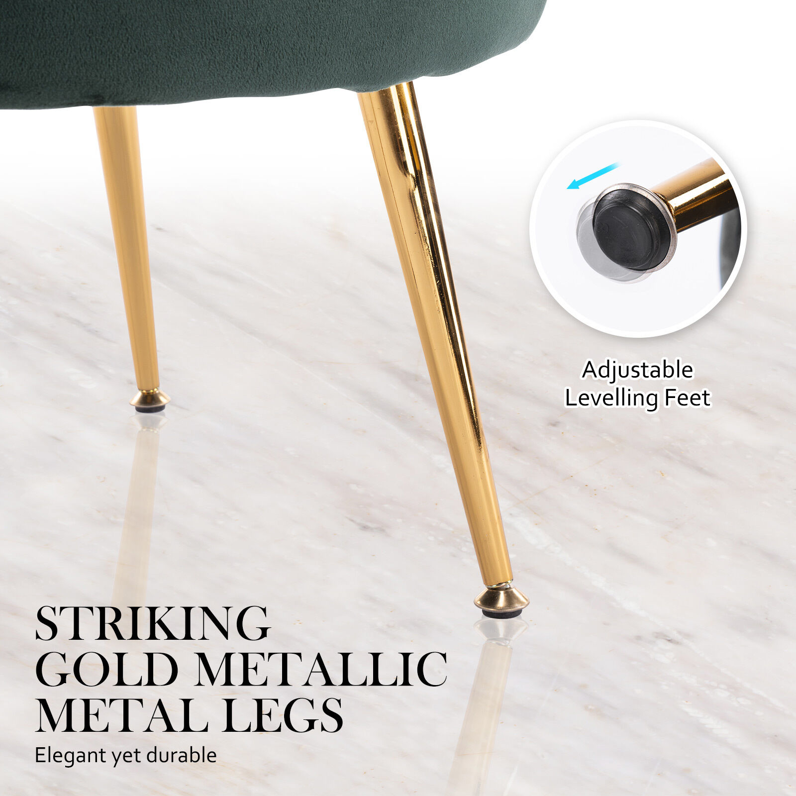 Armchair Lounge Chair Accent Velvet Shell Scallop + Ottoman Footstool Round GREEN Price