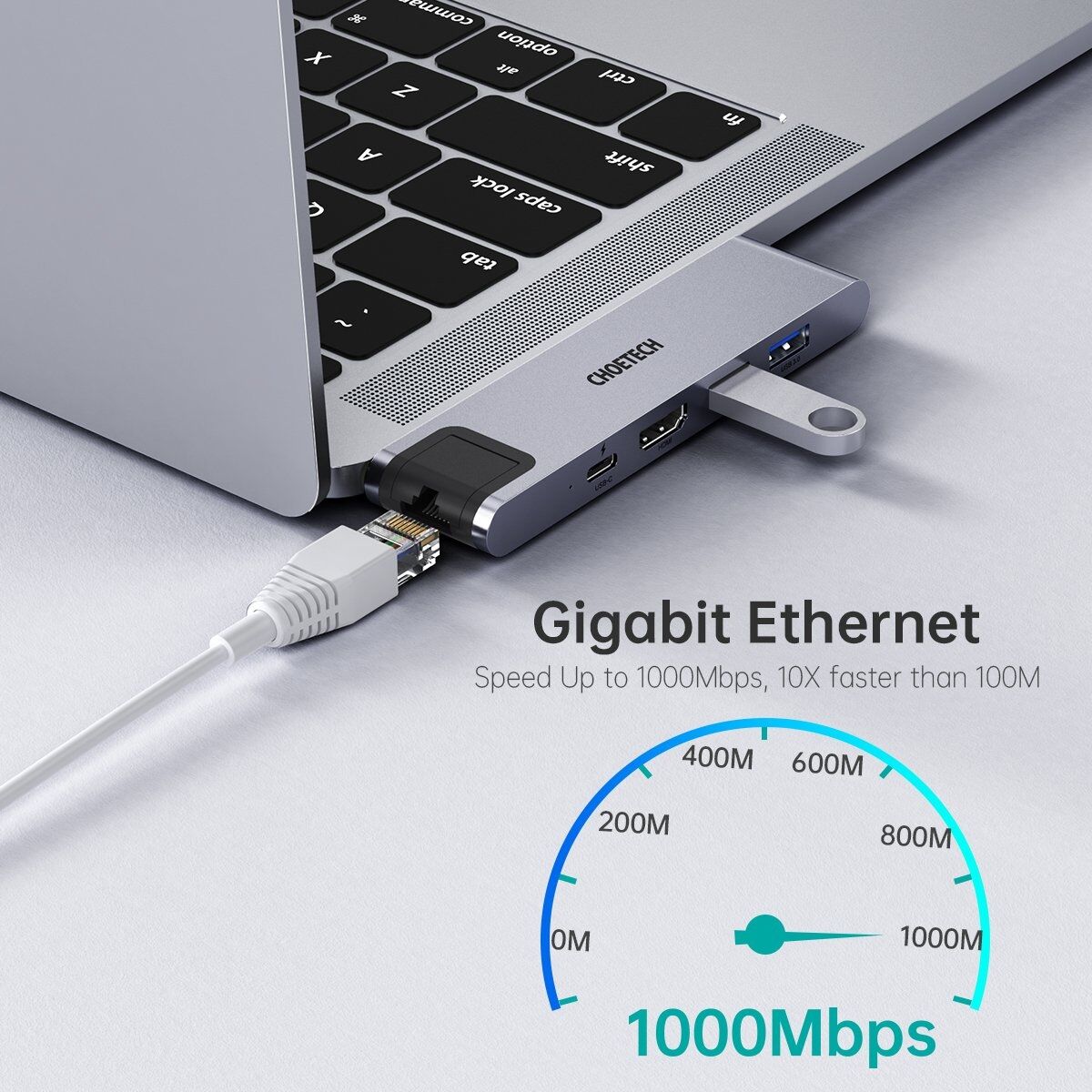 CHOETECH HUB-M24 7-in-2 MacBook Pro/Air USB Adapter USB-C Hub Price