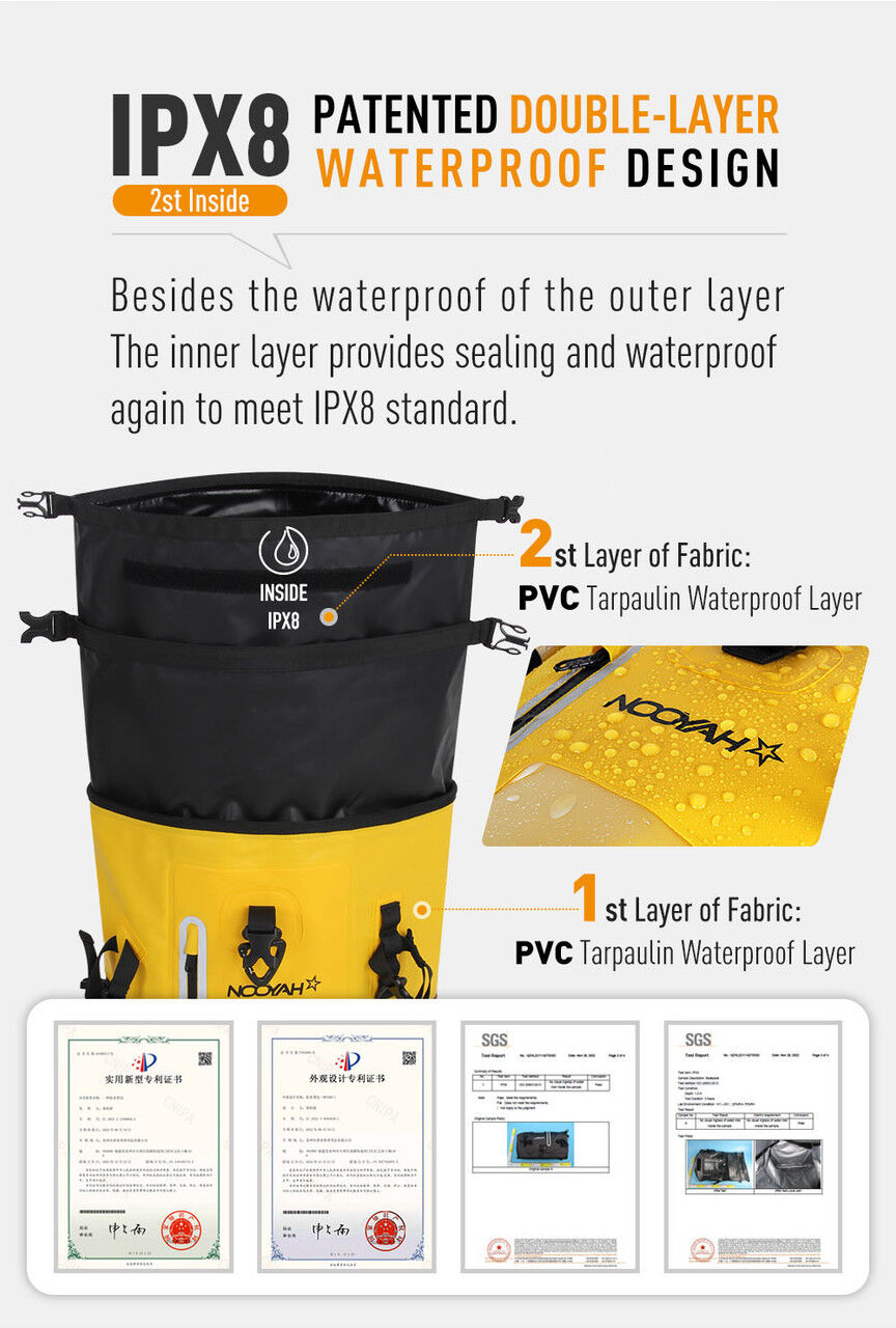 NOOYAH IPX8 Waterproof Bike Cycle Outdoor Sports Backpack Double-Layer Waterproof Bag Price