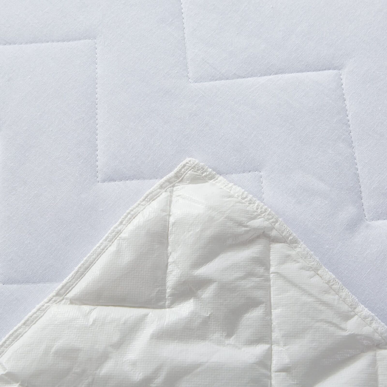 100% Ultra-Soft Cotton Quilted Anti-Microbial Mattress Cover Protector - White - Queen Size Price