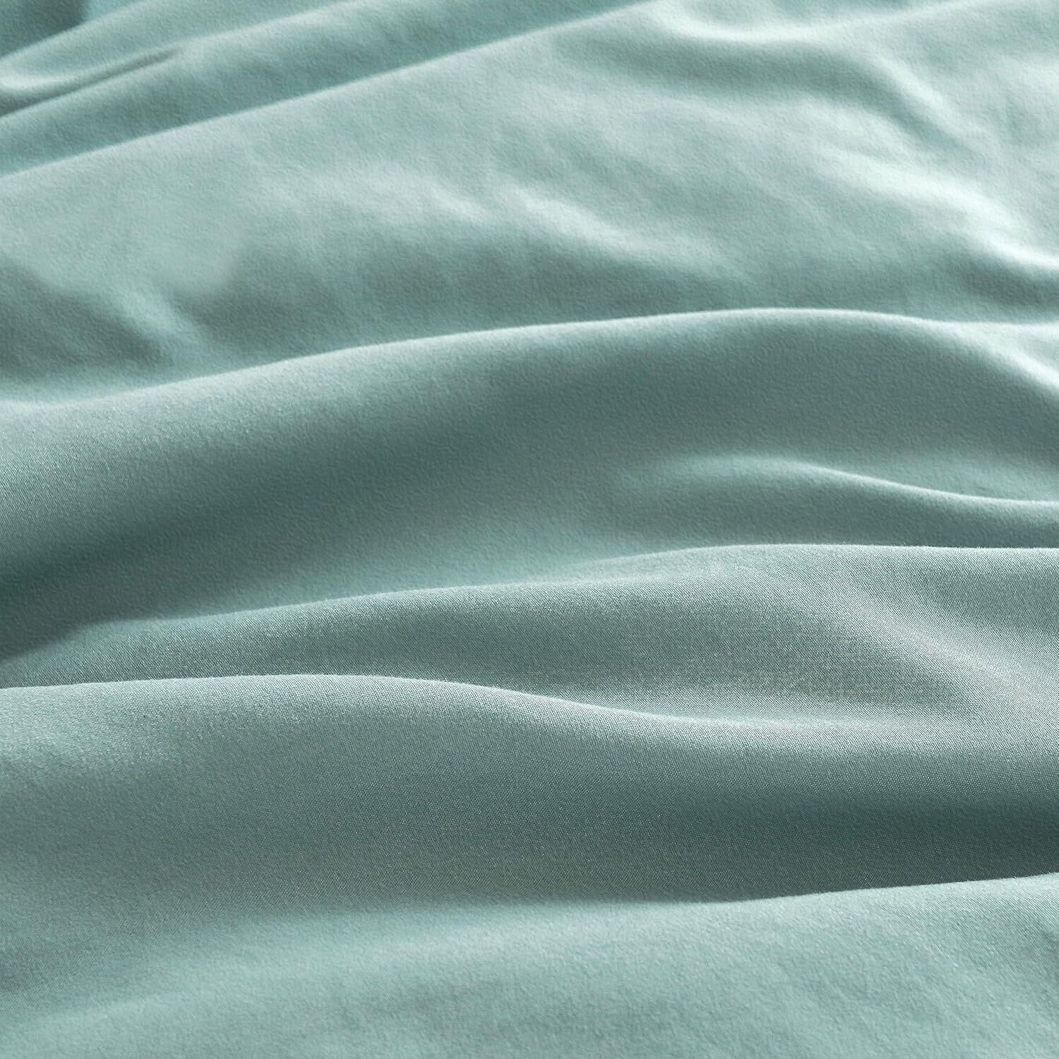 CleverPolly Vintage Washed Microfibre Sheet Set with 2 Pillowcases - Seafoam - King Price