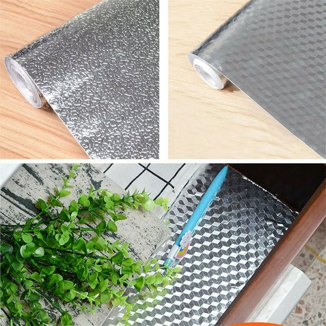 Aluminum Foil Sticker Self Adhesive Oil-proof Waterproof Kitchen Cabinet Wall(60*300cm) Price
