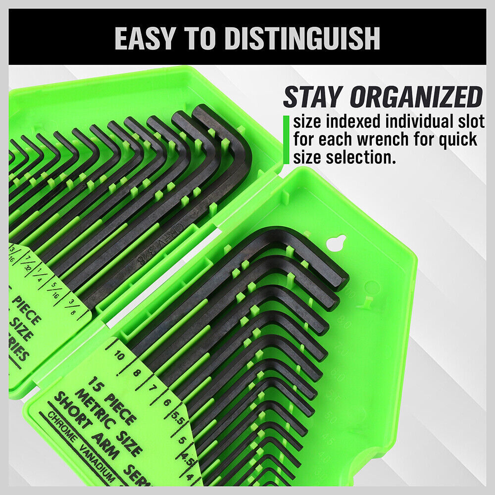 32Pcs Hex Key Set Allen Wrench Set Metric & SAE Storage Case L Shape Crv Au Price