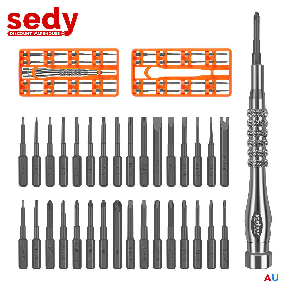 33 PC PRECISION SCREWDRIVER SET BITS PHILIP FLAT SLOTTED TORX HEX ELECTRONIC FIX Price