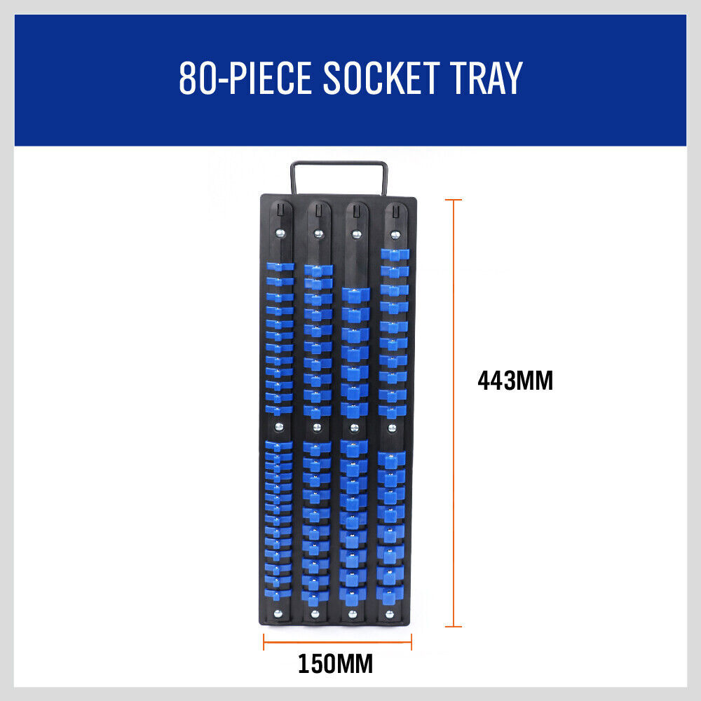 80 Socket Storage Rail Mixed Organizer Rack Holder Ball Locking 1/4" 3/8" 1/2" Price