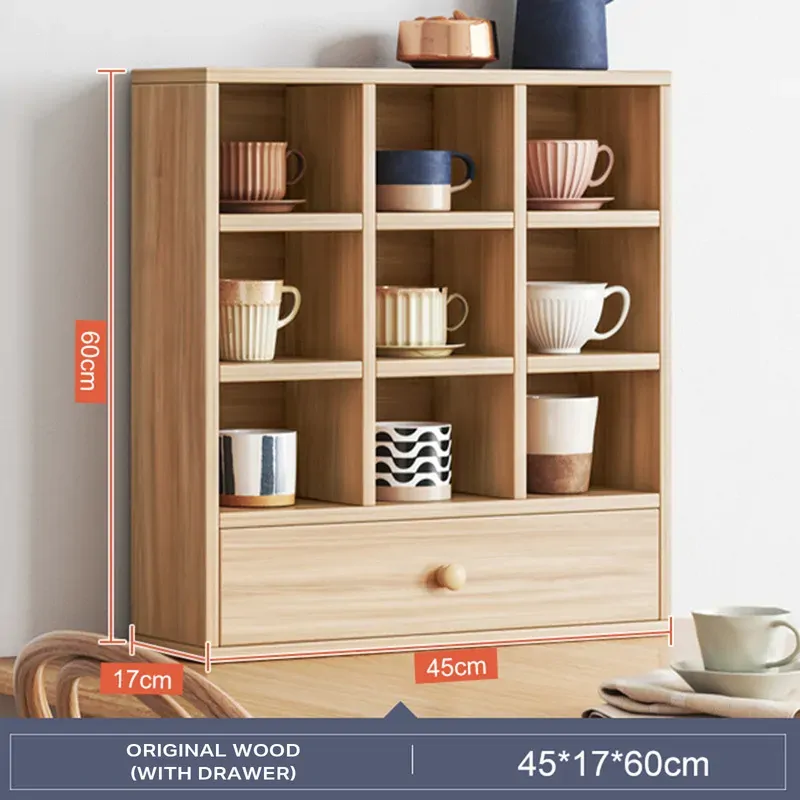 DISPLAY STAND TEA CUP SHELFING FURNITURE CUBE CABINET W/ DRAWERS Price