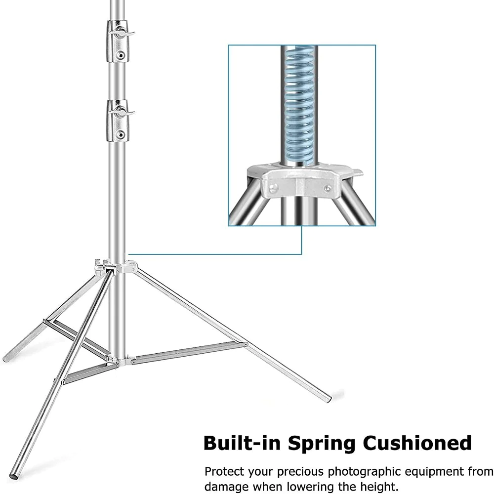 3Pcs 260cm Heavy Duty Stainless Steel Light Stand for Photo and Video Price