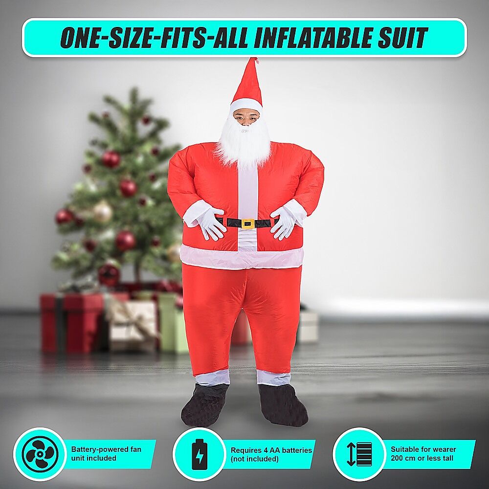 SANTA Fancy Dress Inflatable Suit -Fan Operated Costume Price