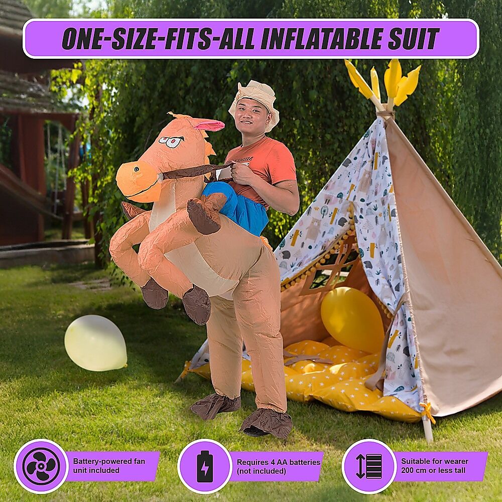 COWBOY Fancy Dress Inflatable Suit -Fan Operated Costume Price