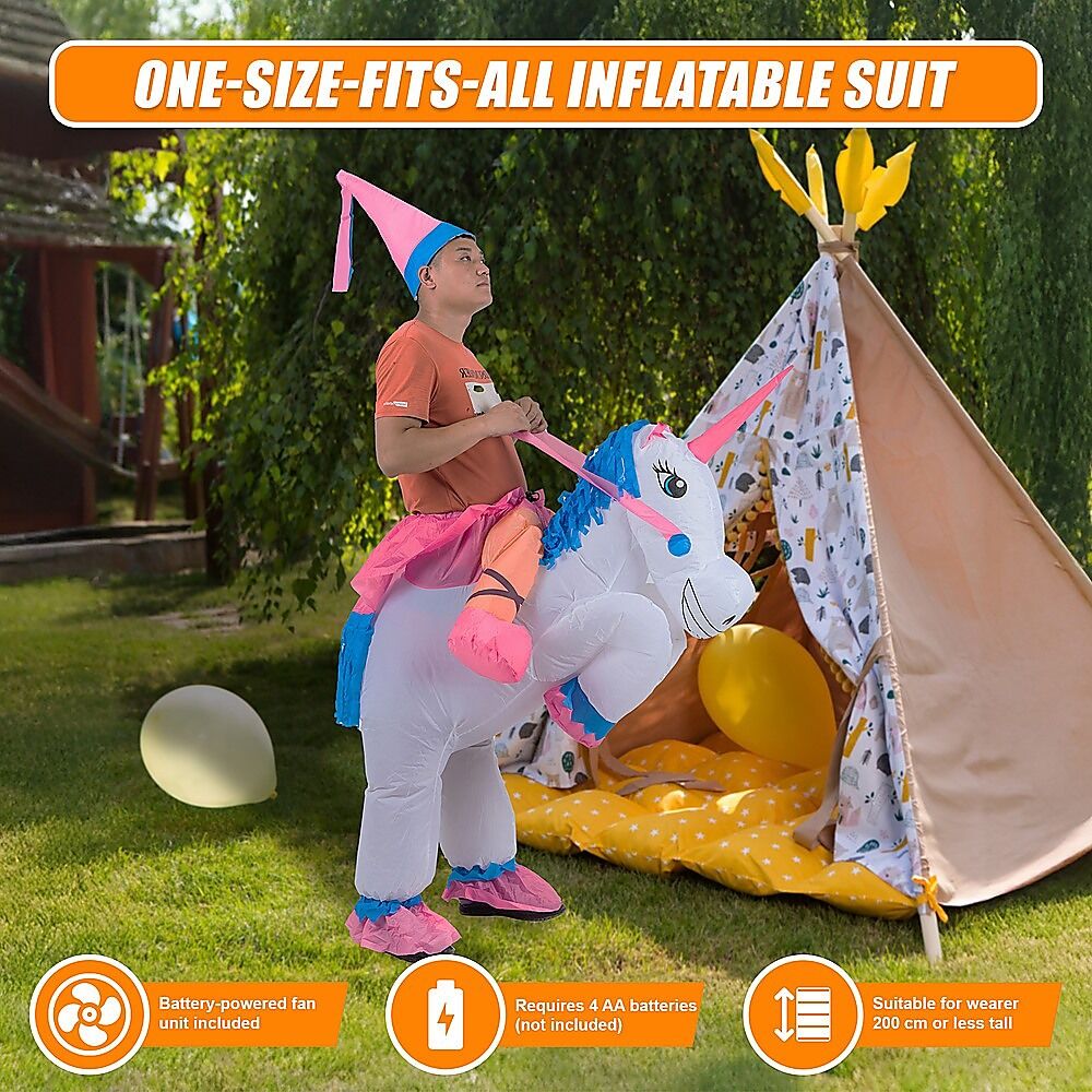 UNICORN Fancy Dress Inflatable Suit -Fan Operated Costume Price