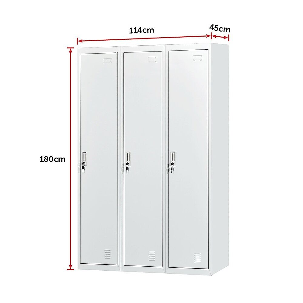 Three-Door Side by Side Office Gym Shed Storage Locker Price