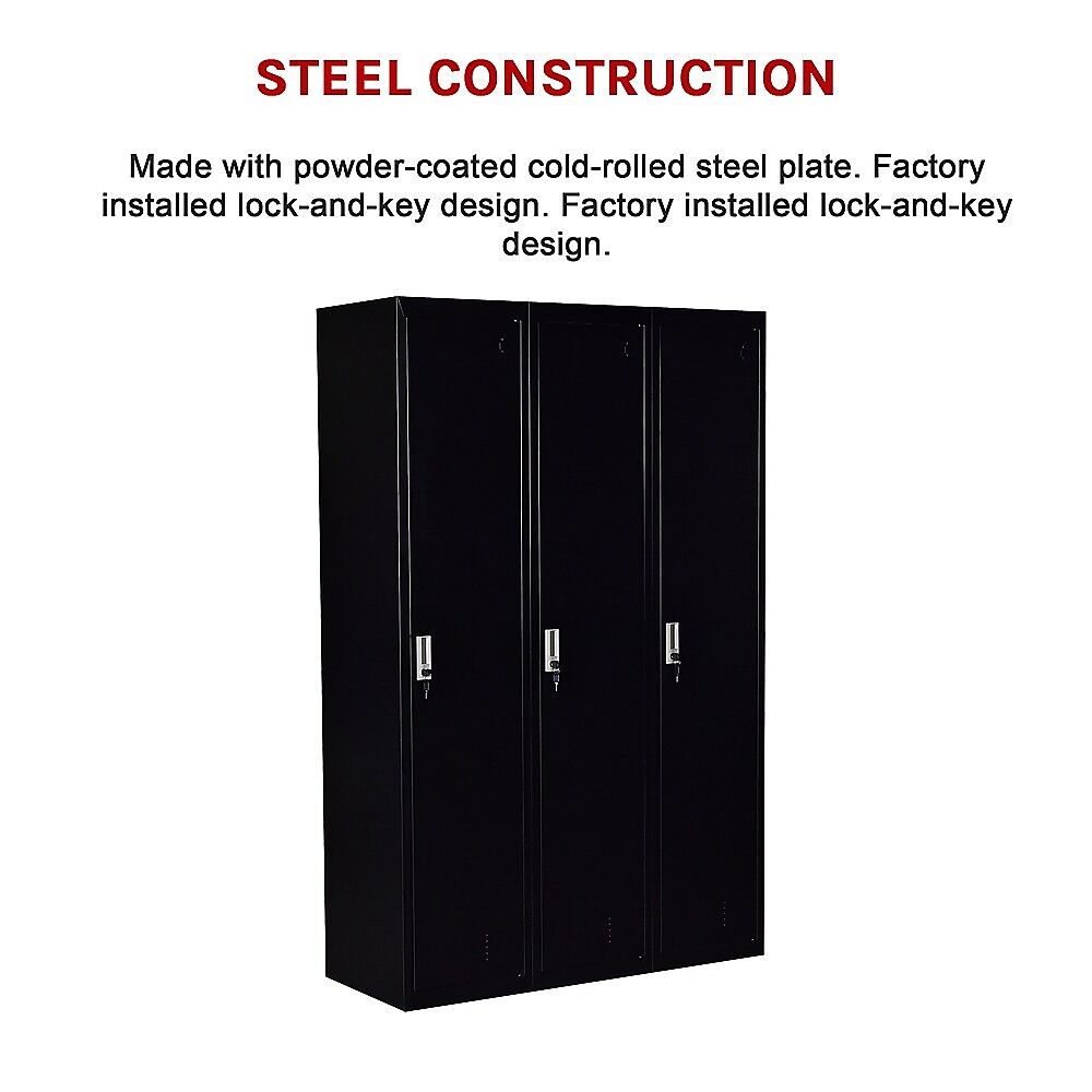 Three-Door Side by Side Office Gym Shed Storage Locker Price
