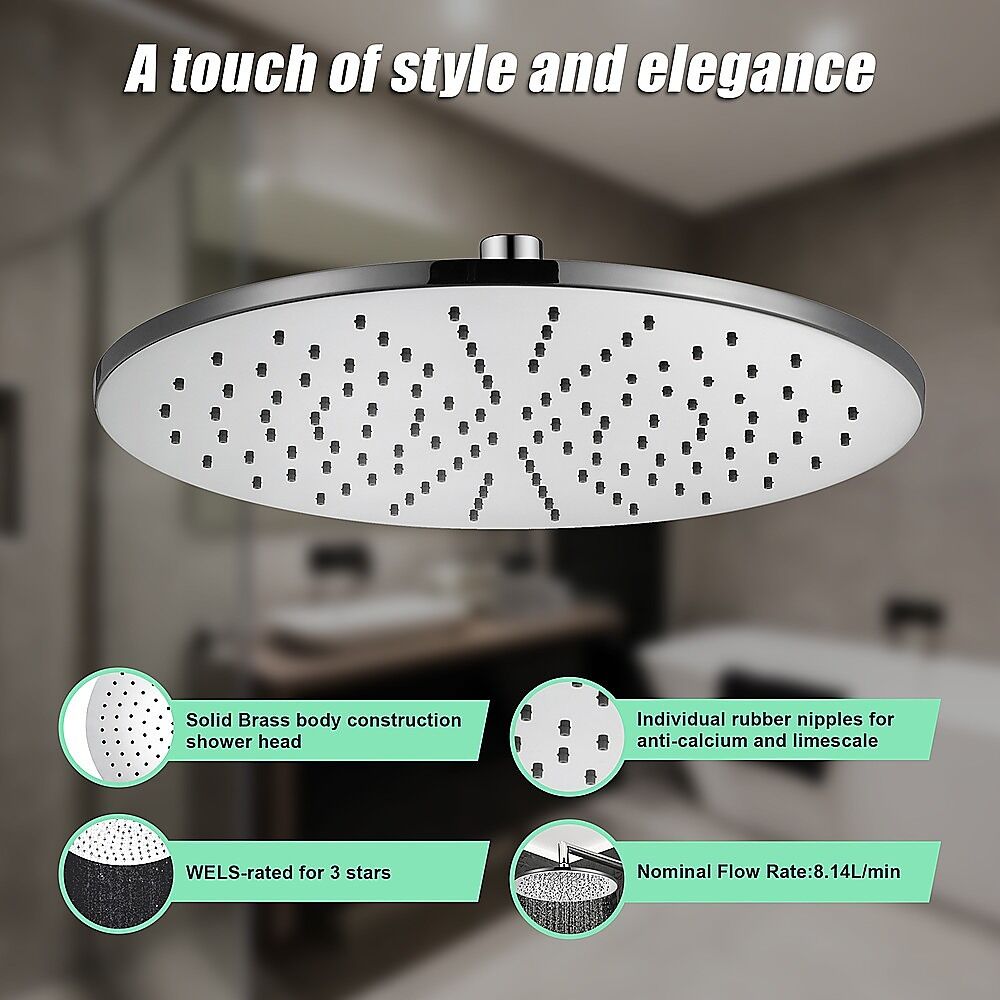 300mm Brass Shower Head Round Chrome Showerhead Price