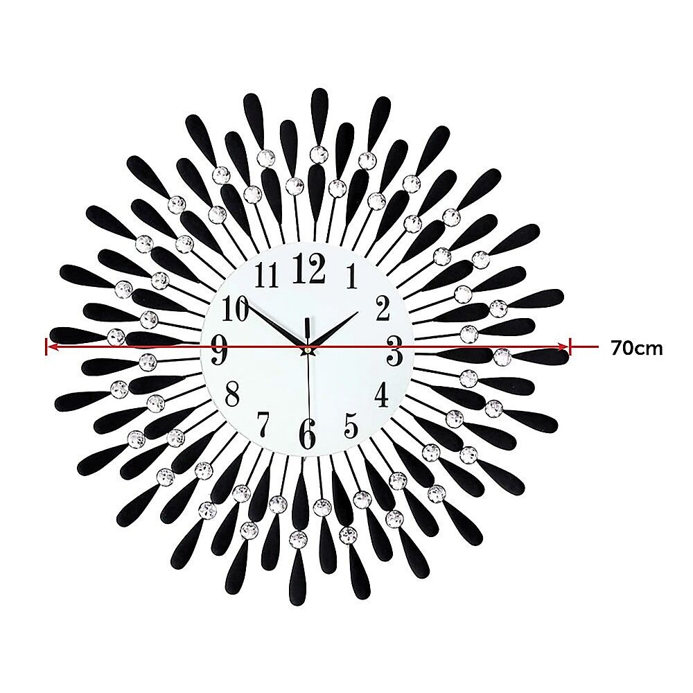 Large Modern 3D Crystal Wall Clock Luxury Art Metal Round Home Decor Price