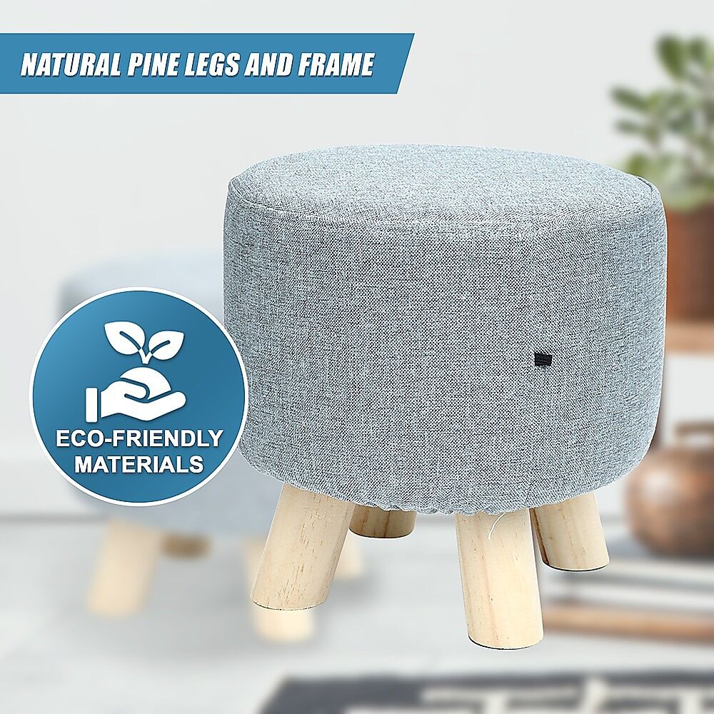 Fabric Ottoman Foot Stool Rest Pouffe Footstool Wood Storage Padded Seat Price