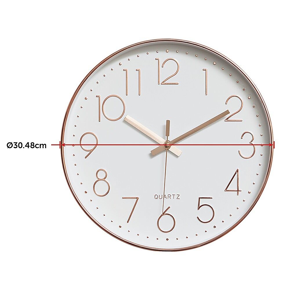 Modern Wall Clock Silent Non-Ticking Quartz Battery Operated Rose Gold Price