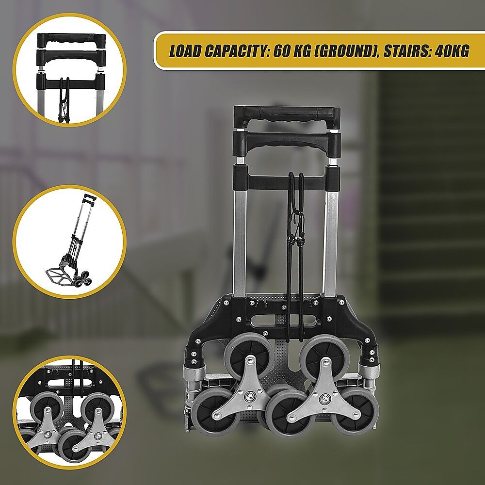 Stair Climbing Trolley 6 Wheels Aluminium Folding Hand Cart Climb Steps Price